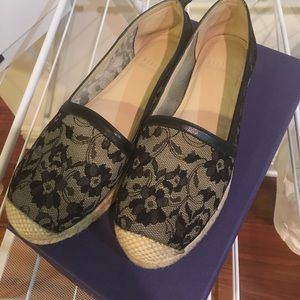 Stuart Weitzman Black Lace Espadrilles