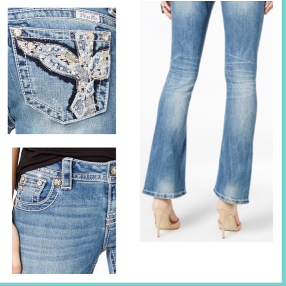 Miss Me Medium Wash Embroidered Ripped Bootcut NWT - Picture 4 of 4