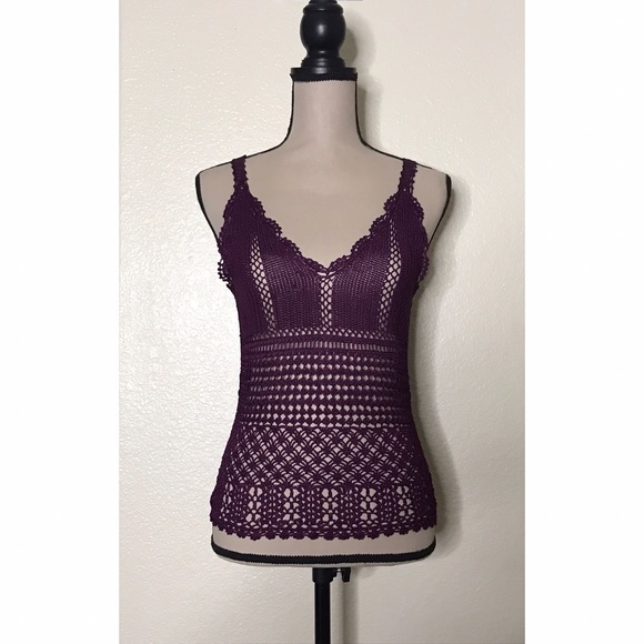 Forever 21 Purple Crochet Knit Tank Top - Picture 1 of 5