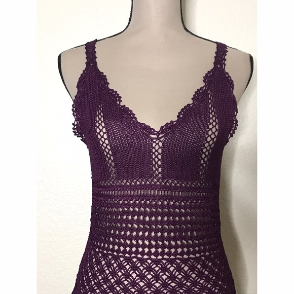 Forever 21 Purple Crochet Knit Tank Top - Picture 2 of 5