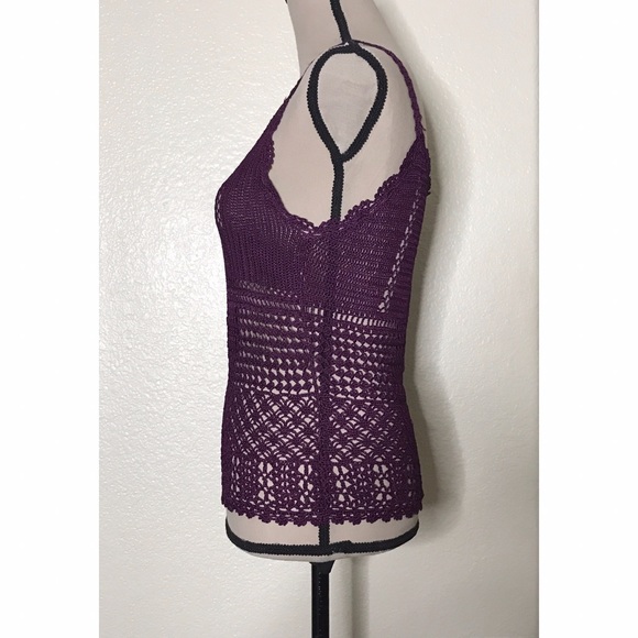 Forever 21 Purple Crochet Knit Tank Top - Picture 3 of 5