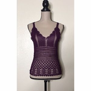 Forever 21 Purple Crochet Knit Tank Top