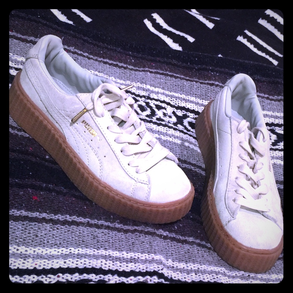 Cream Puma creeper sneakers