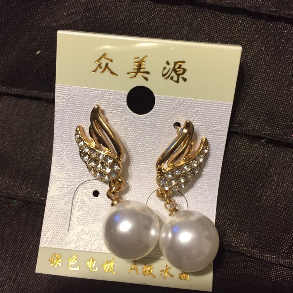 💎 Elegant rhinestone/pearl earrings 💎