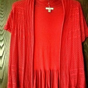 Red,, light weight cardigan