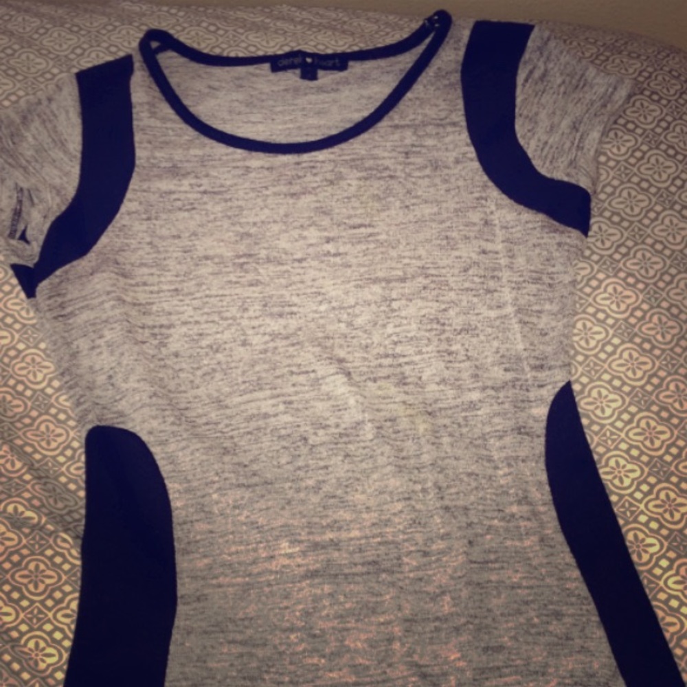 Long tight grey & white dress