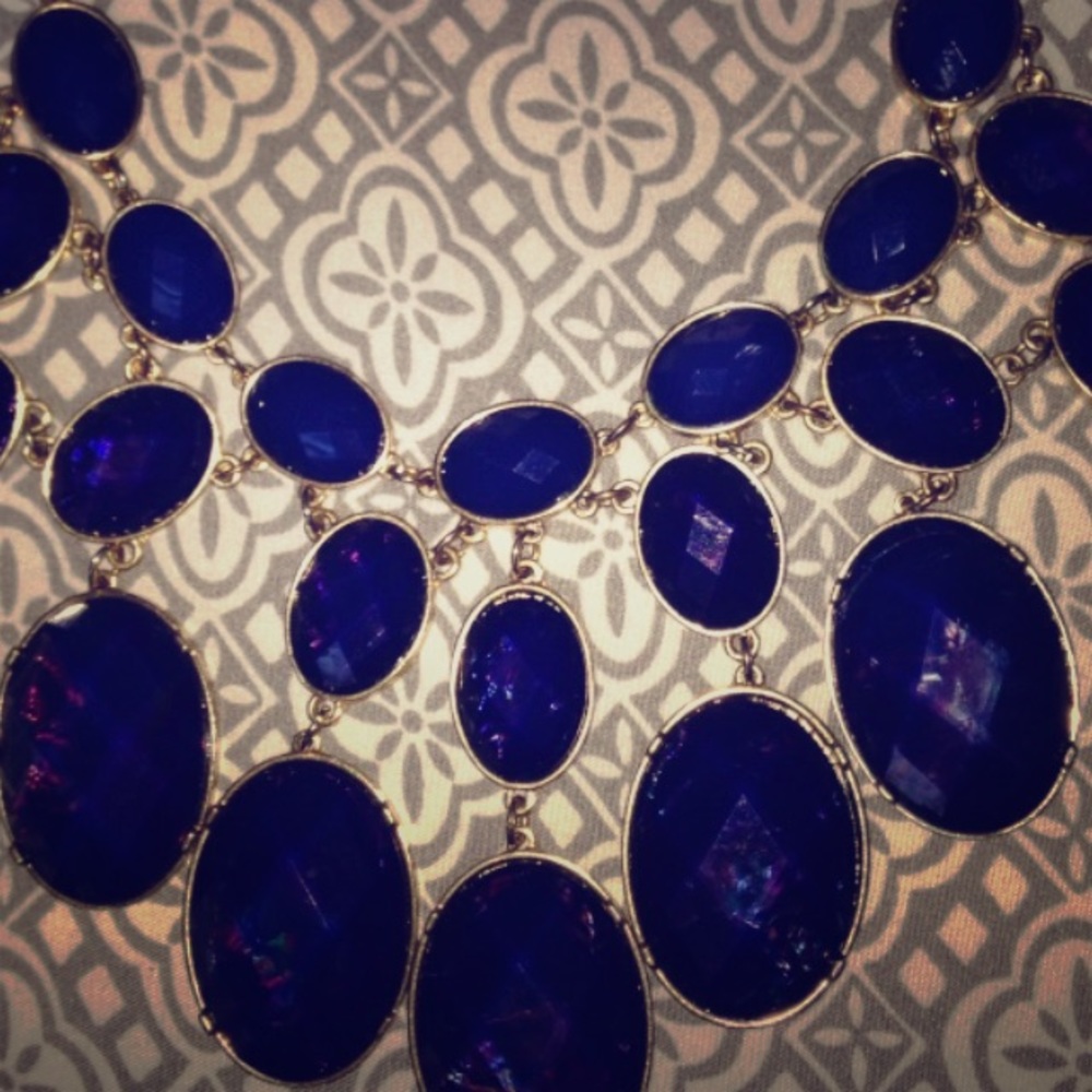 Blue &a gold necklace