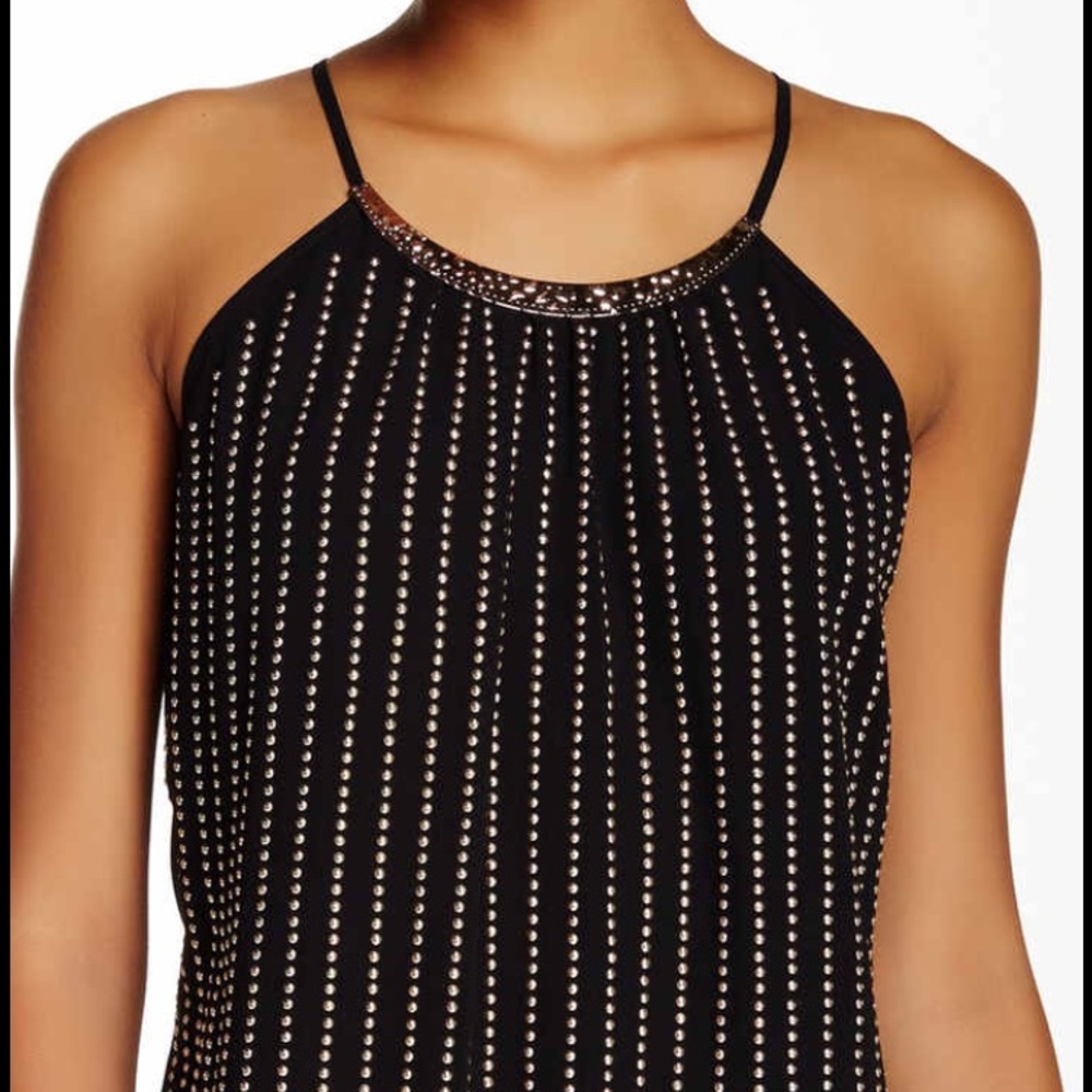 🌟PRICE DROP🌟 studded halter tank gold /black