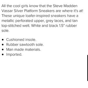 steve madden vassar silver platform sneakers