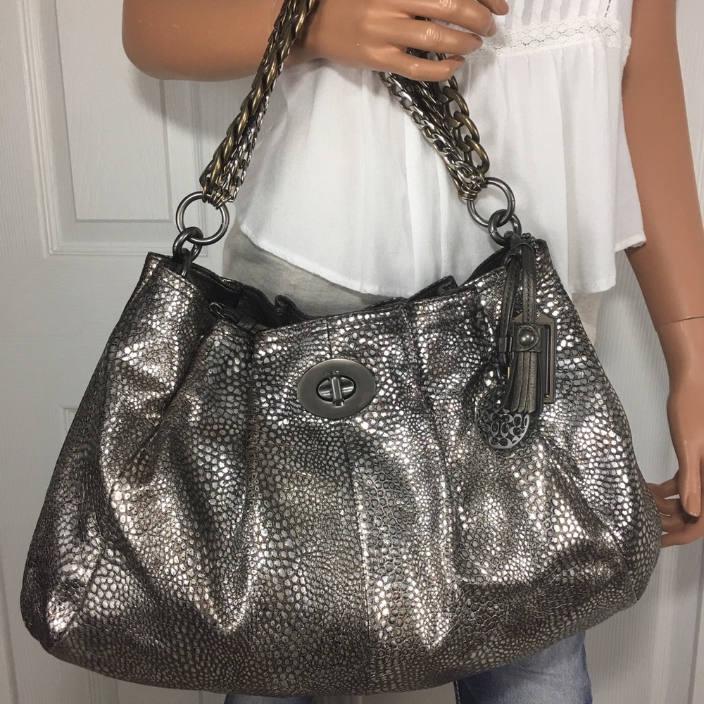 Rare Coach Metallic Hamptons Chain Handbag