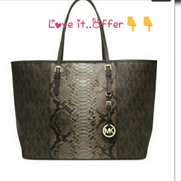 MICHAEL Michael Kors Handbags - ⚡SOLD on E⚡AUTHENTIC MK JET SET TRAVEL PYTHON TOTE