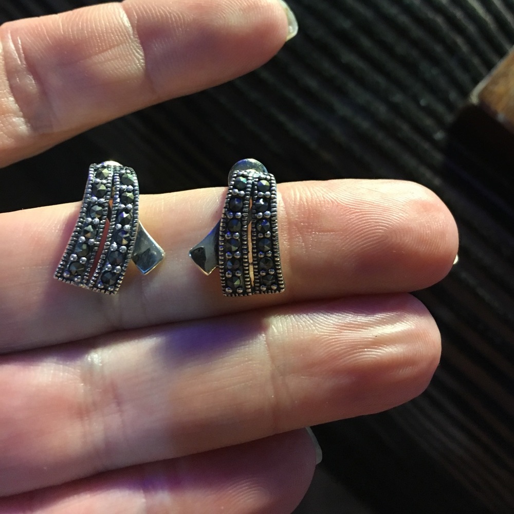 Sterling Silver and Marcasite Earrings