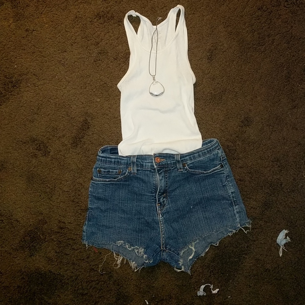 Levi  512  high waist stretch jean cut offs