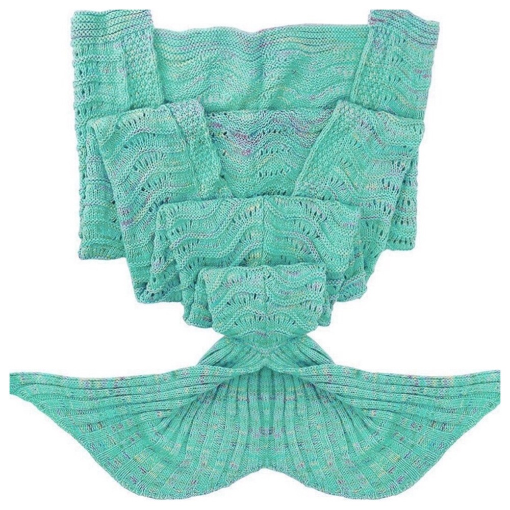 LAST 1❣️MERMAID BLANKET HAND WOVEN WOMENS/KIDS - Picture 5 of 5