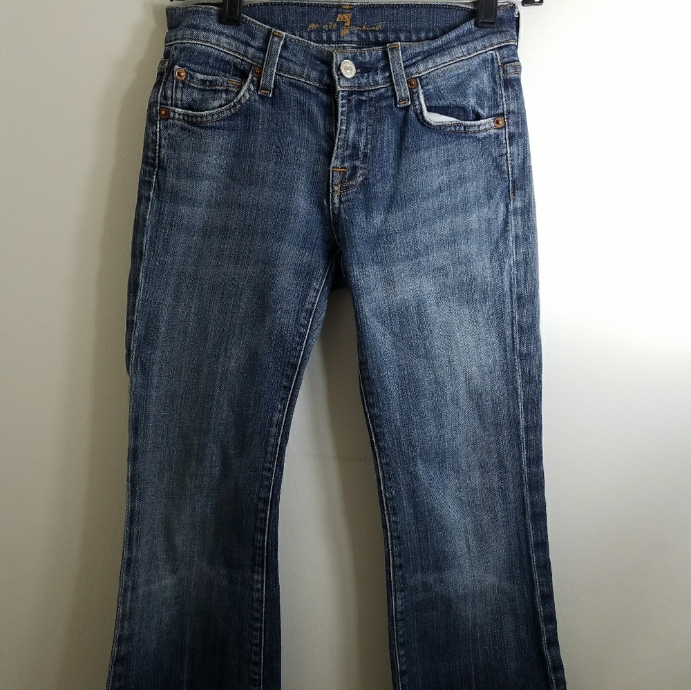 7 for all mankind dark bootcut jeans sz 24 x 27.5