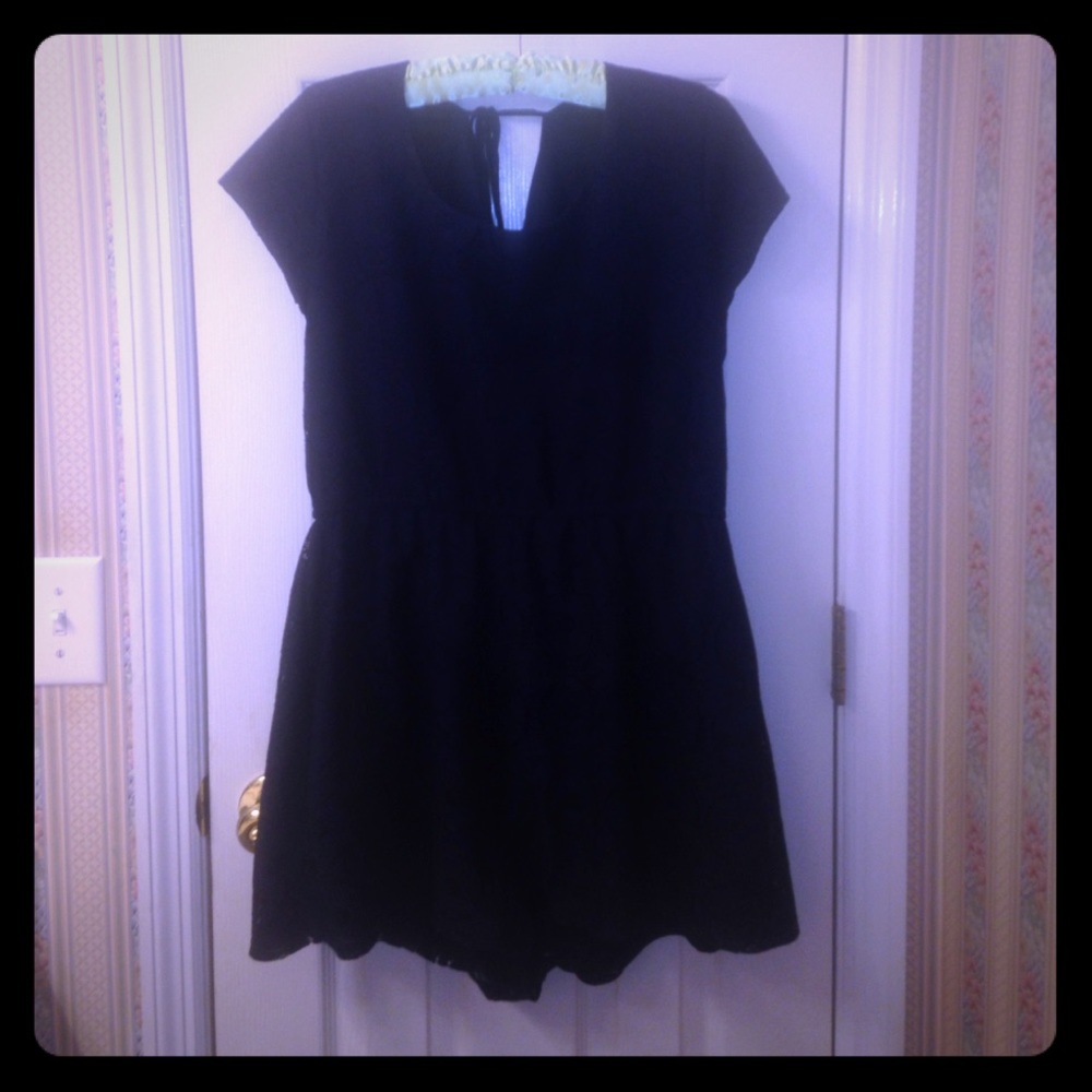 Maurice's navy blue lace romper