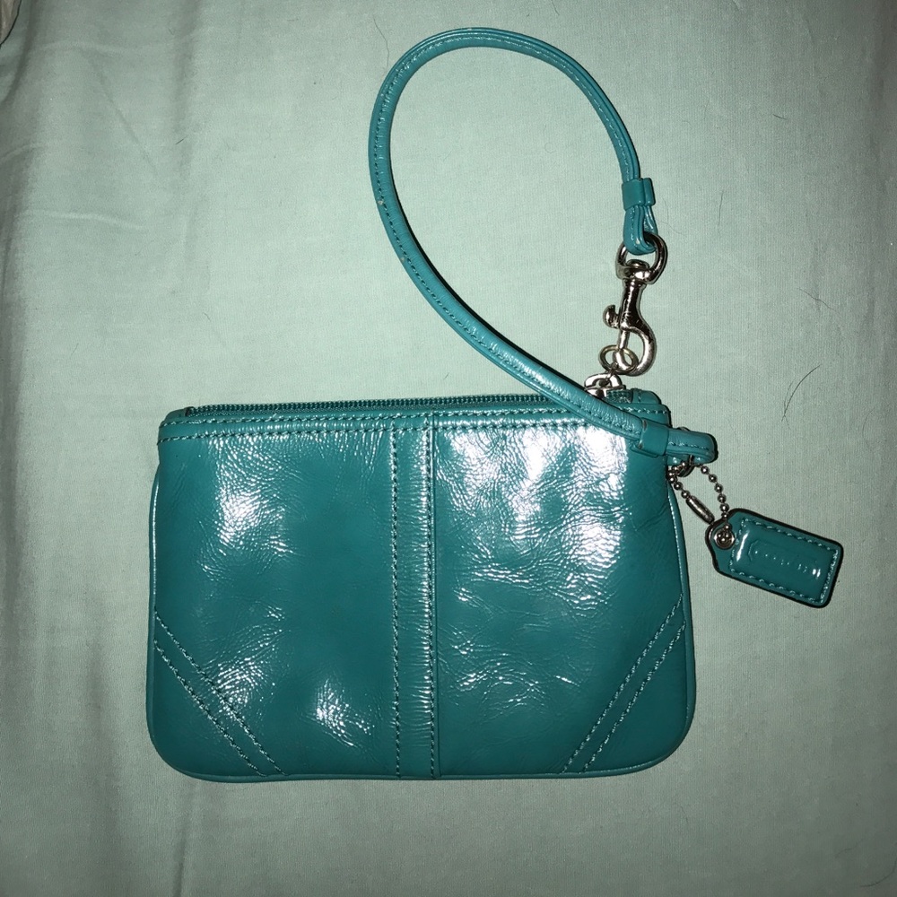 Teal Coach wristlet