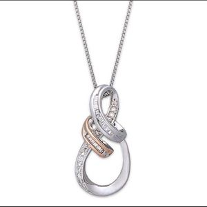 diamond swirl pendant necklace