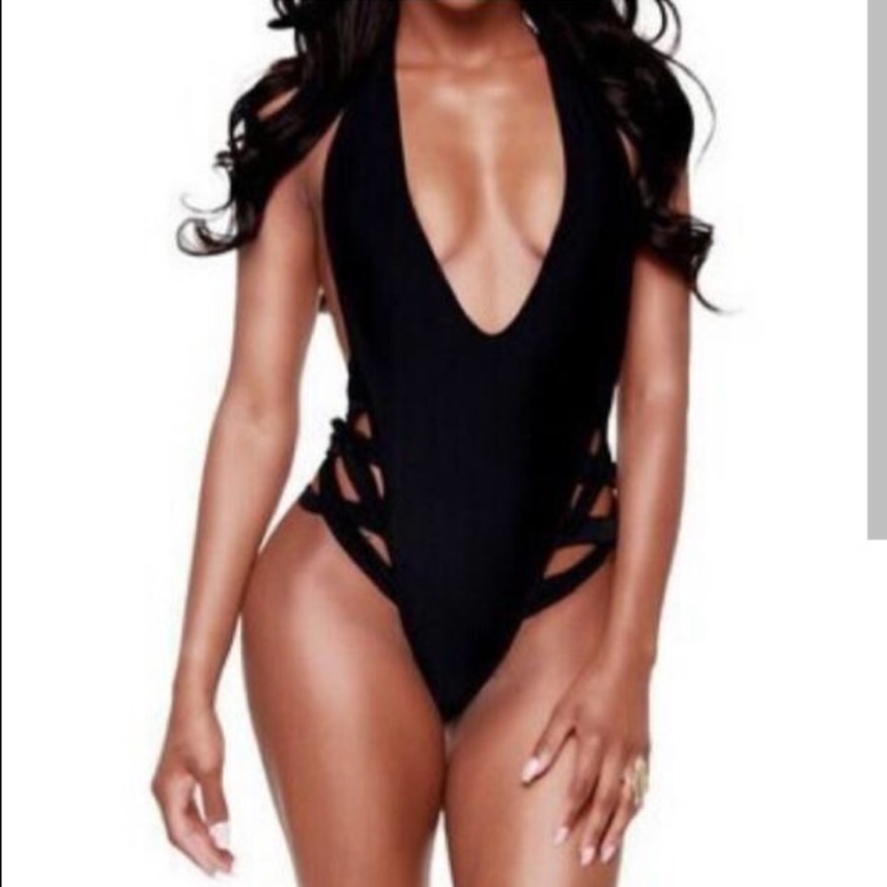 Womens Caged Halter Swimsuit