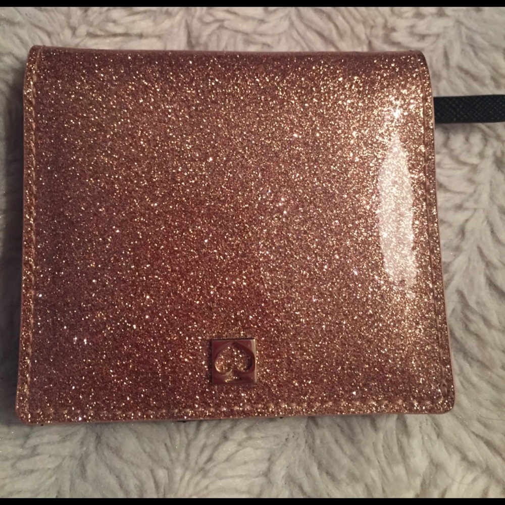 PRICE DROP‼️Pink sparkly Kate spade wallet. NWOT.