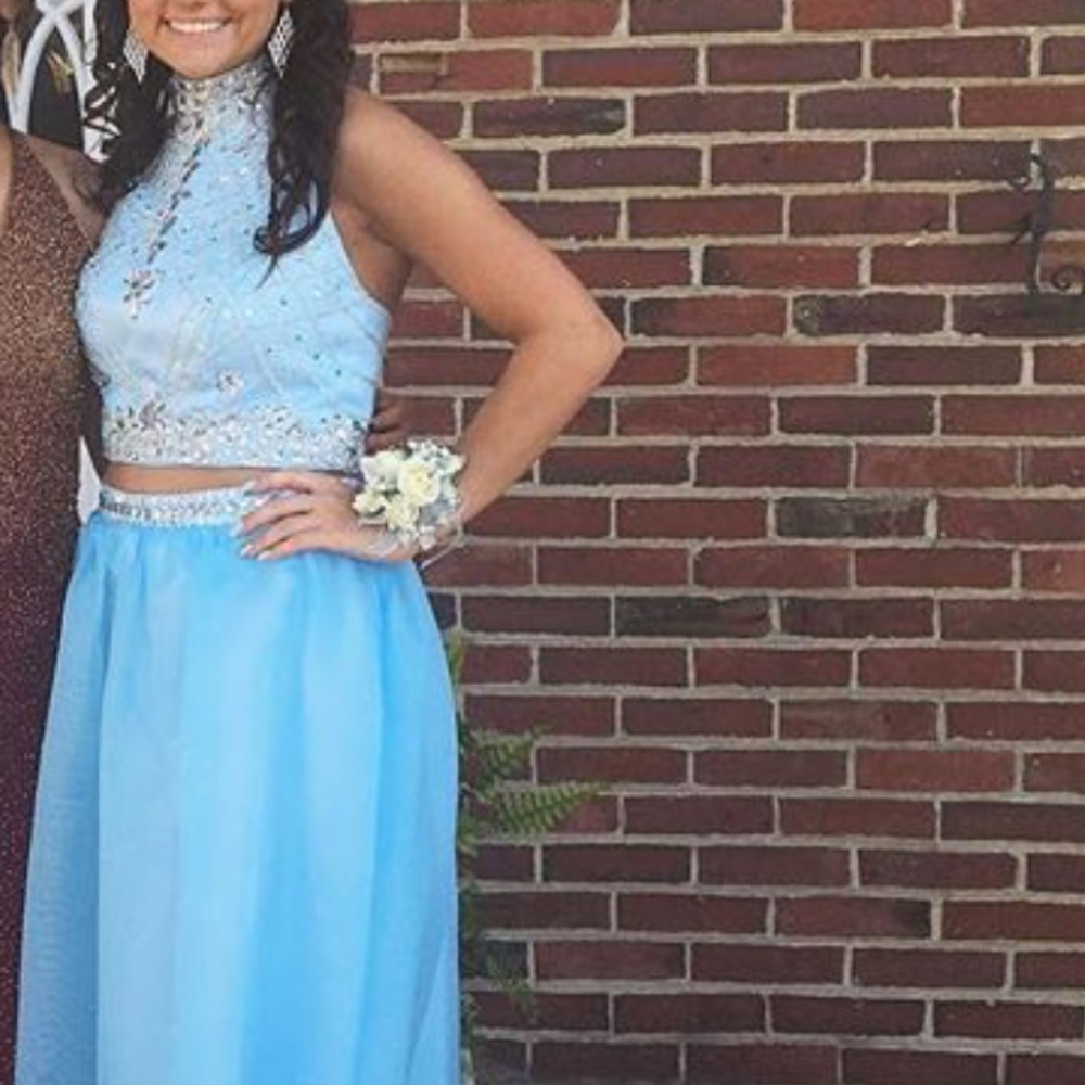 Gorgeous baby blue 2 piece prom dress