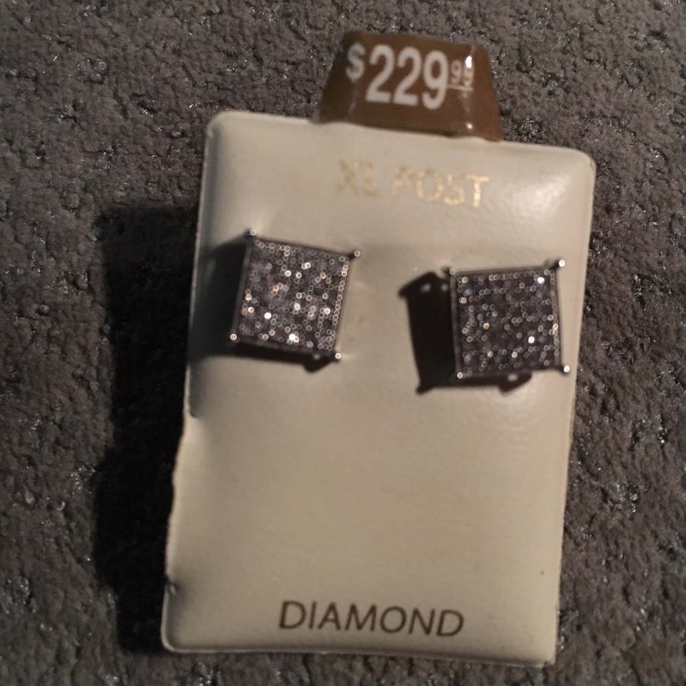 Diamond men's earrings