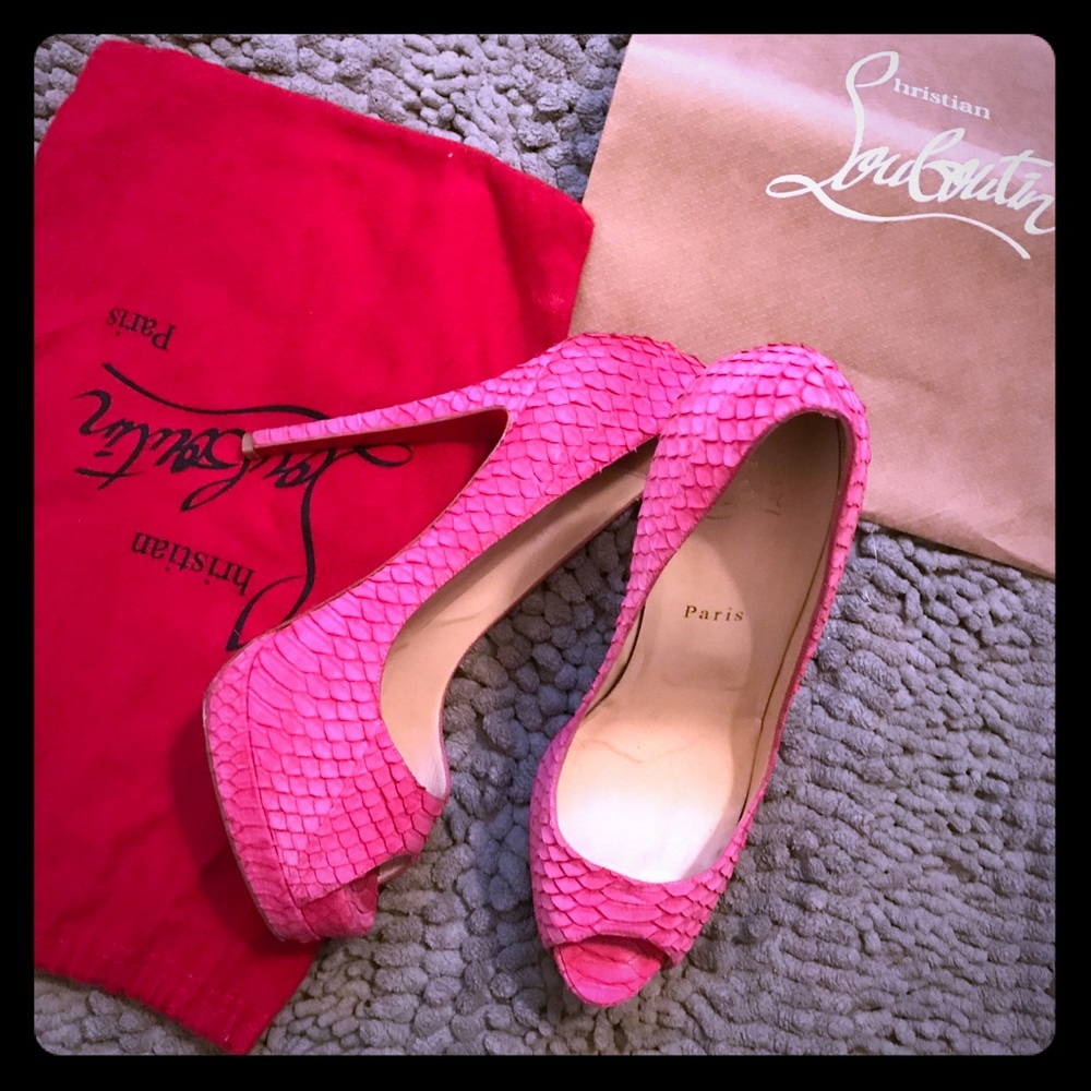 Christian louboutin snake skin heels