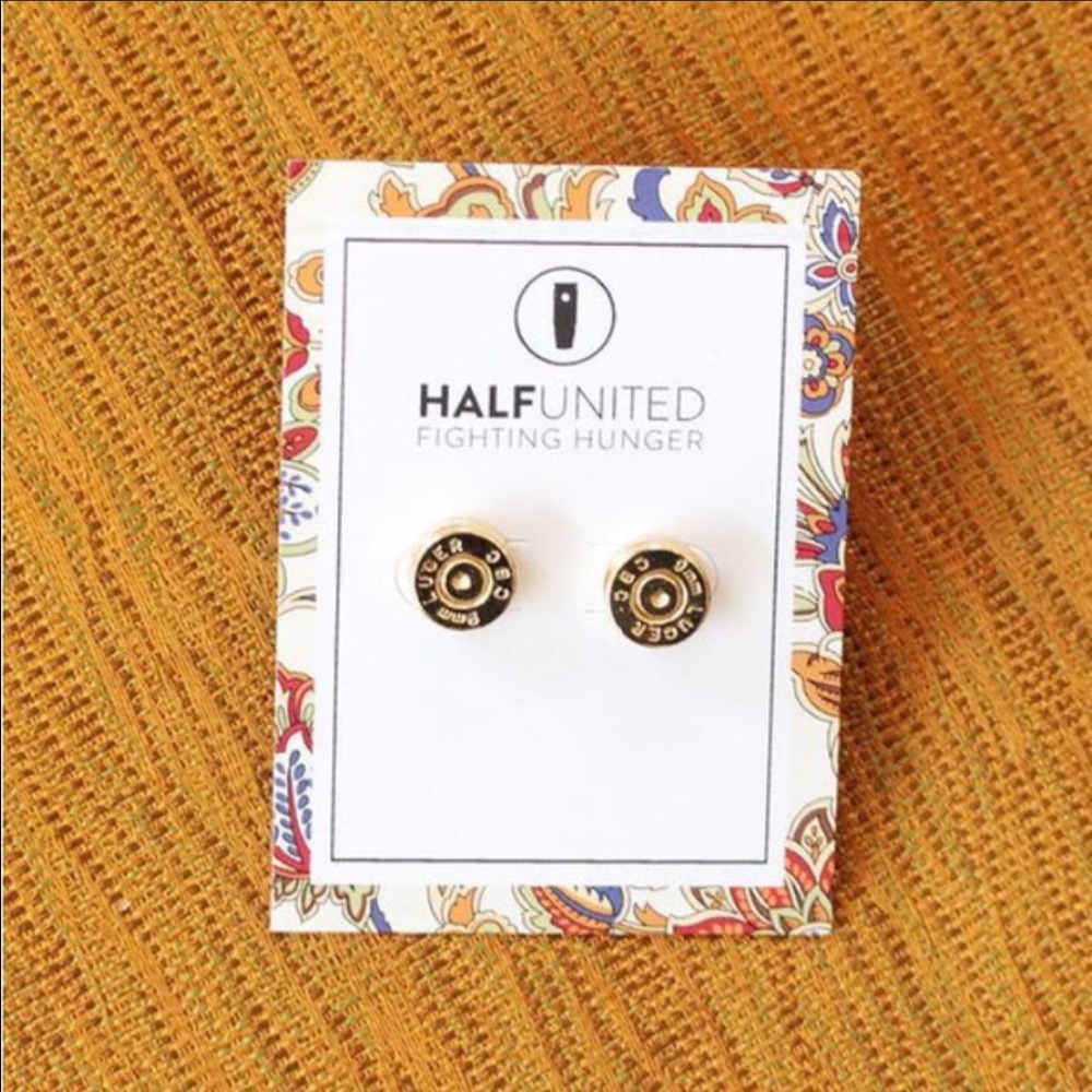 9mm bullet earrings gold plated hypoallergenic