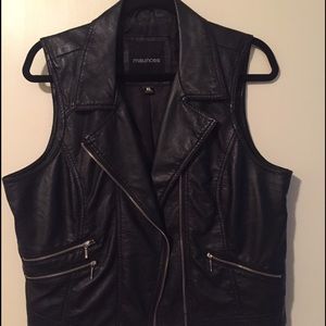 Black leather vest