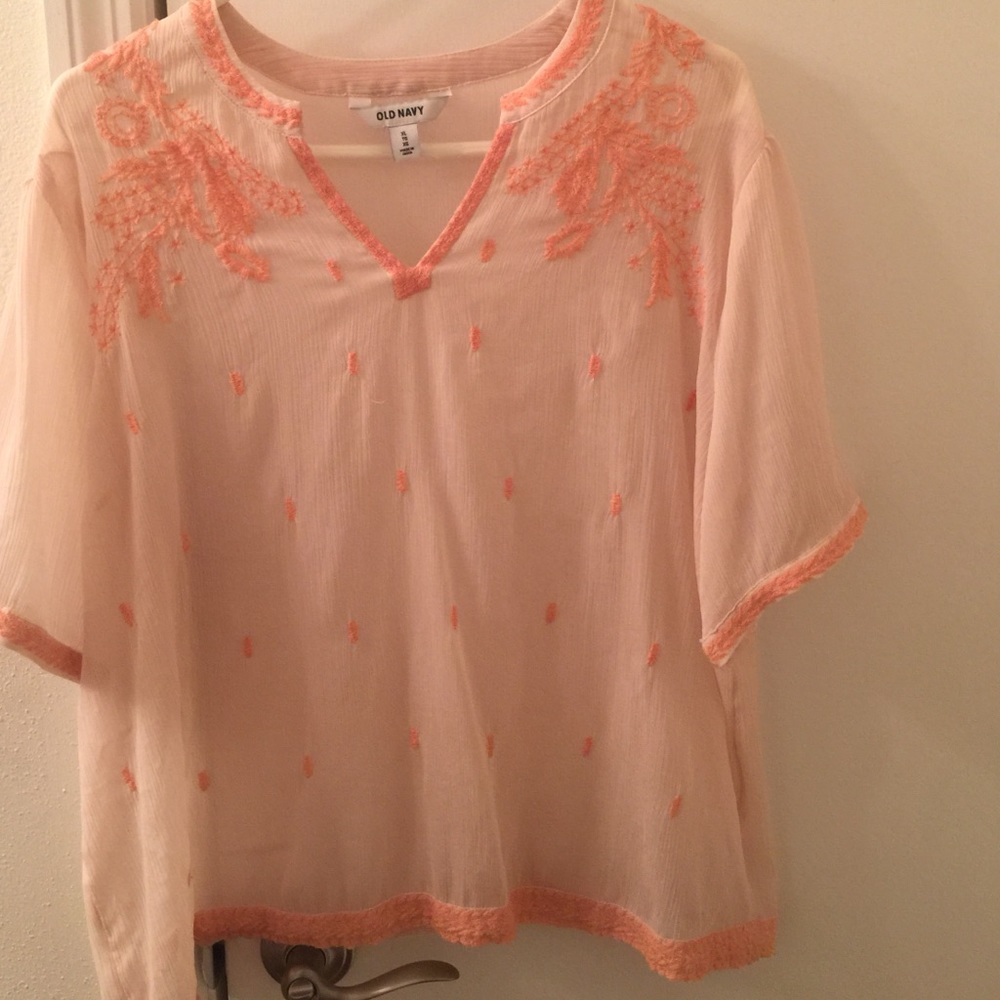 Sheer peachy pink top
