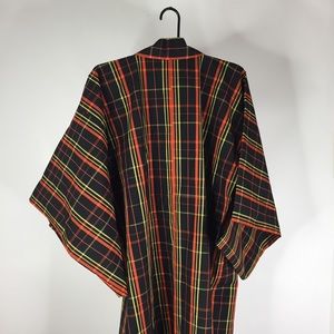 Vintage navy plaid kimono