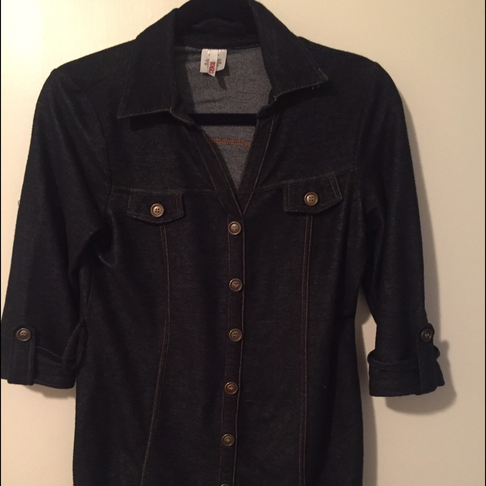 Denim shirt with belt loops