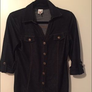 Denim shirt with belt loops