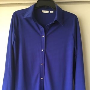 Liz Claiborne button down royal blue top