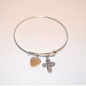 New Woman's Silver Catholic Bracelet Bangle