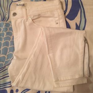 Madewell crop white jeans