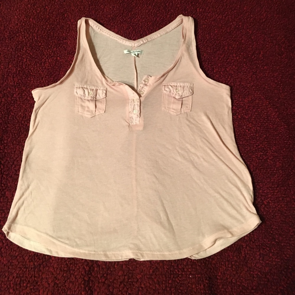 Ae 1/4 button front double pocket tank🎀