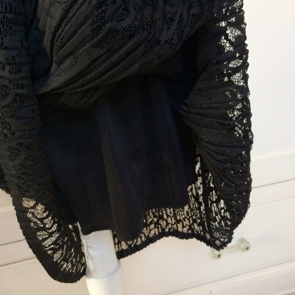 Black Lace Pleated Midi-Skirt New - Picture 6 of 8