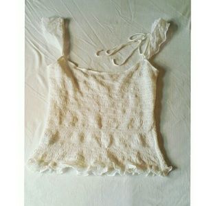 Prada springtime floral silk butterfly top