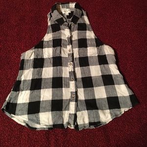 Ae cut off flannel shirt