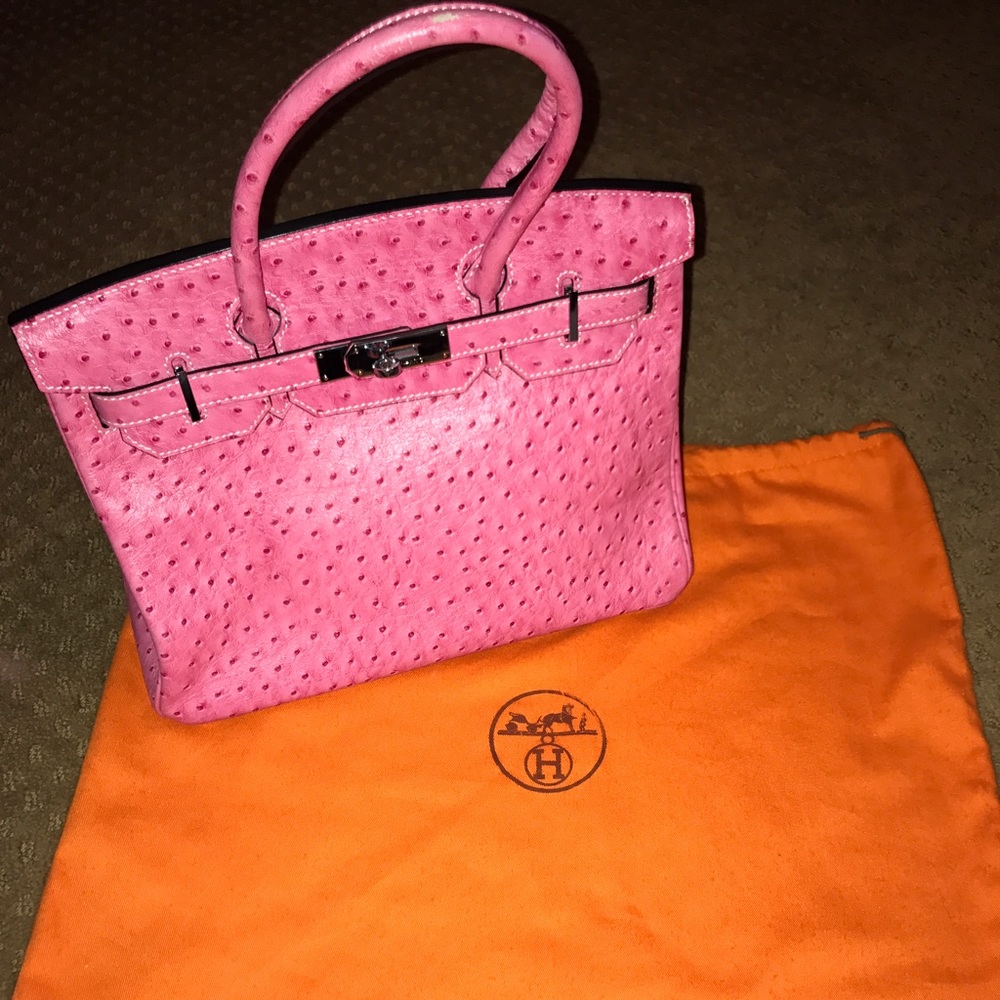 Hermes ostrich purse