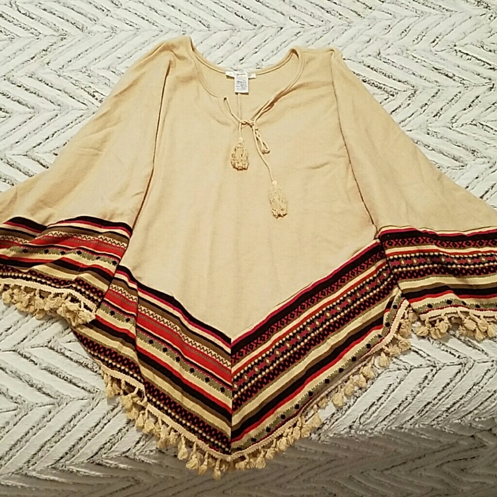 Boho gypsy shawl shirt