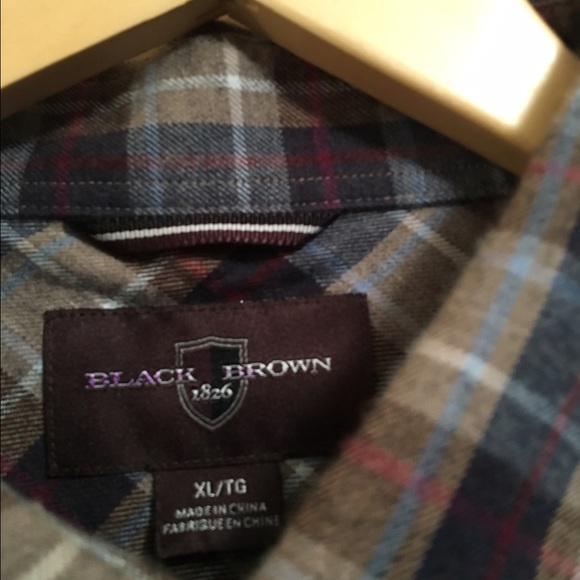 Men's Flannel Black Brown 1826 - Picture 3 of 3