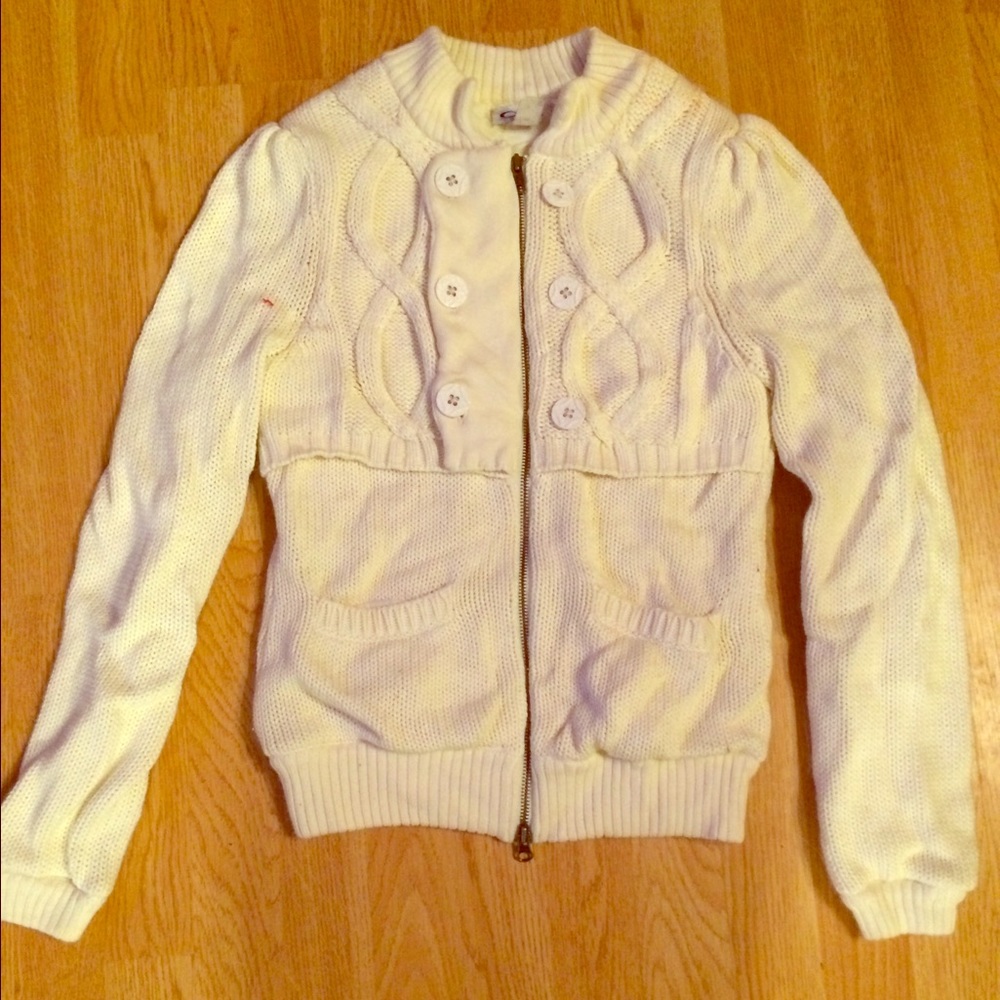  Oakley Zip Sweater Jacket - Cream