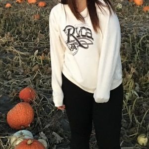 RVCA white oversized sweatshirt. Size Large.