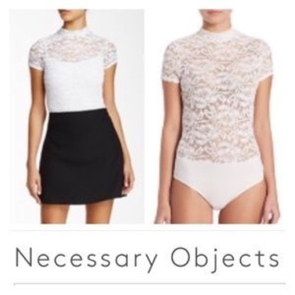 SOLD💙4x$20White Lace Bodysuit S