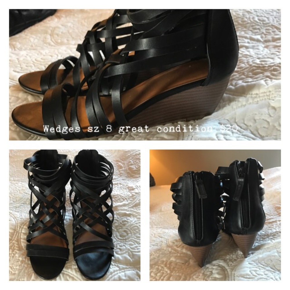Candies strappy wedges sz 8