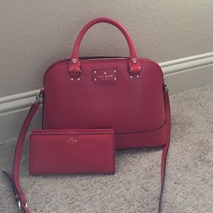 Red Kate spade purse and wallet