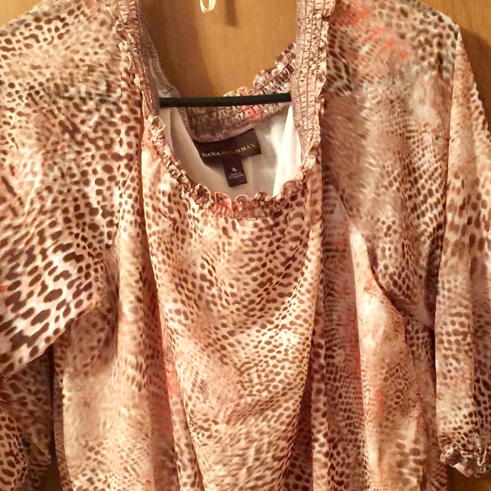 Off the shoulder chiffon top