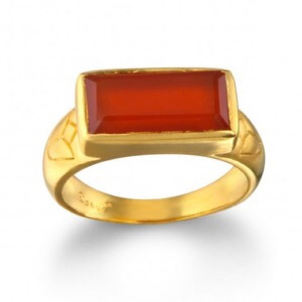 Satya Jewelry carnelian and gold ring, size 7